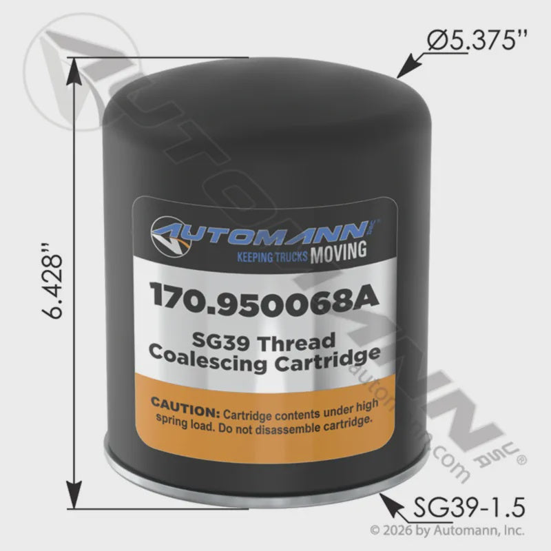 170.950068A - Wabco Type SG39 Coalescing Cartridge