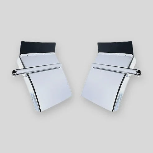 Torque Stainless Steel Quarter Fenders For Semi Trucks – 24x24 Inch With Tube Bracket Set – Pair (TRQF310)