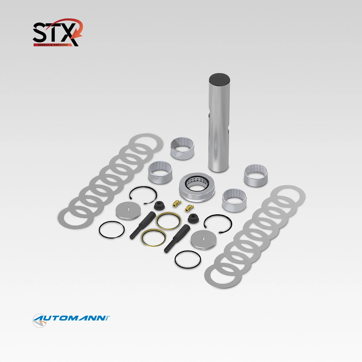 460.539B right hand king pin kit Freightliner Cascadia 10-14K Model 3 double draw key slots