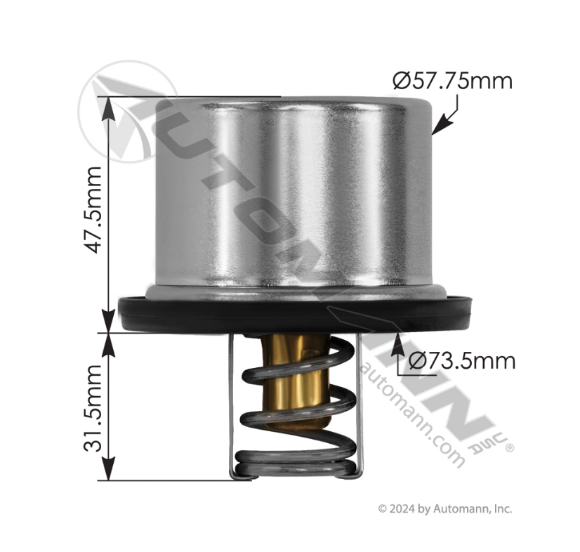 840.TH62182MA - Thermostat for Efficient Temperature Regulation in Volvo D12 Engines
