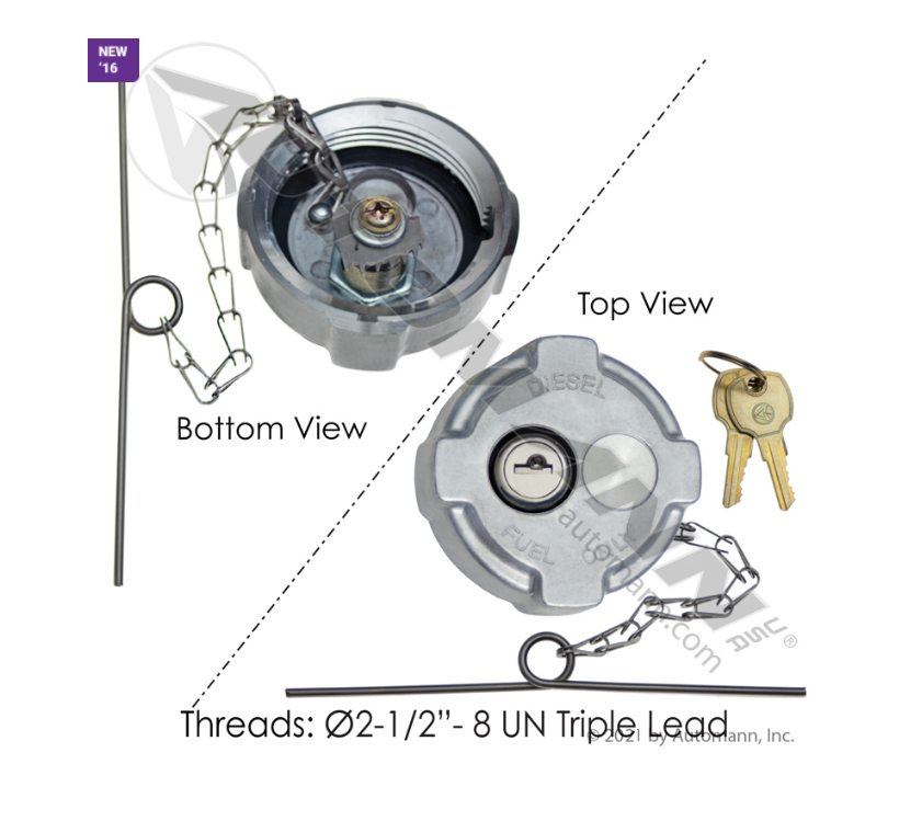 572.1027 - Fuel Cap 2-1/2in Locking Freightliner