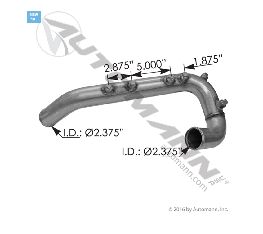 561.46711 - Lower Radiator Pipe Freightliner 304SS