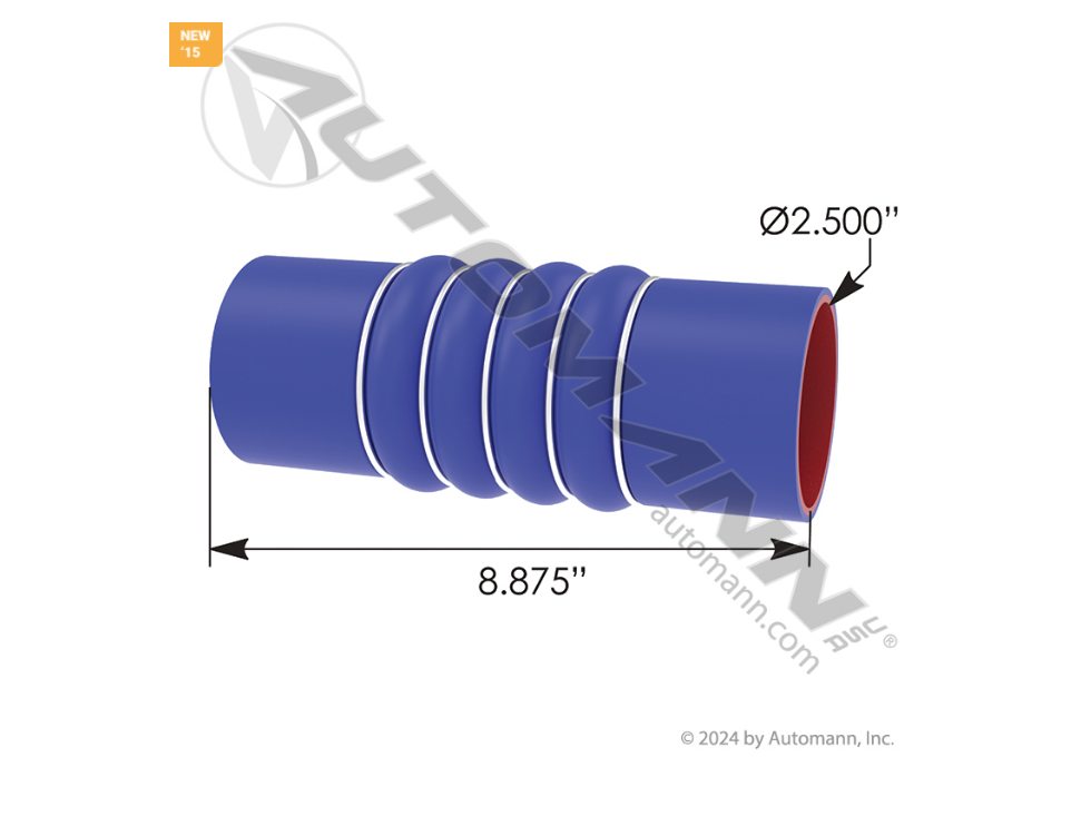 561.75638 - Coolant Hose Upper Ken-Pete 2.5"x 8.875"