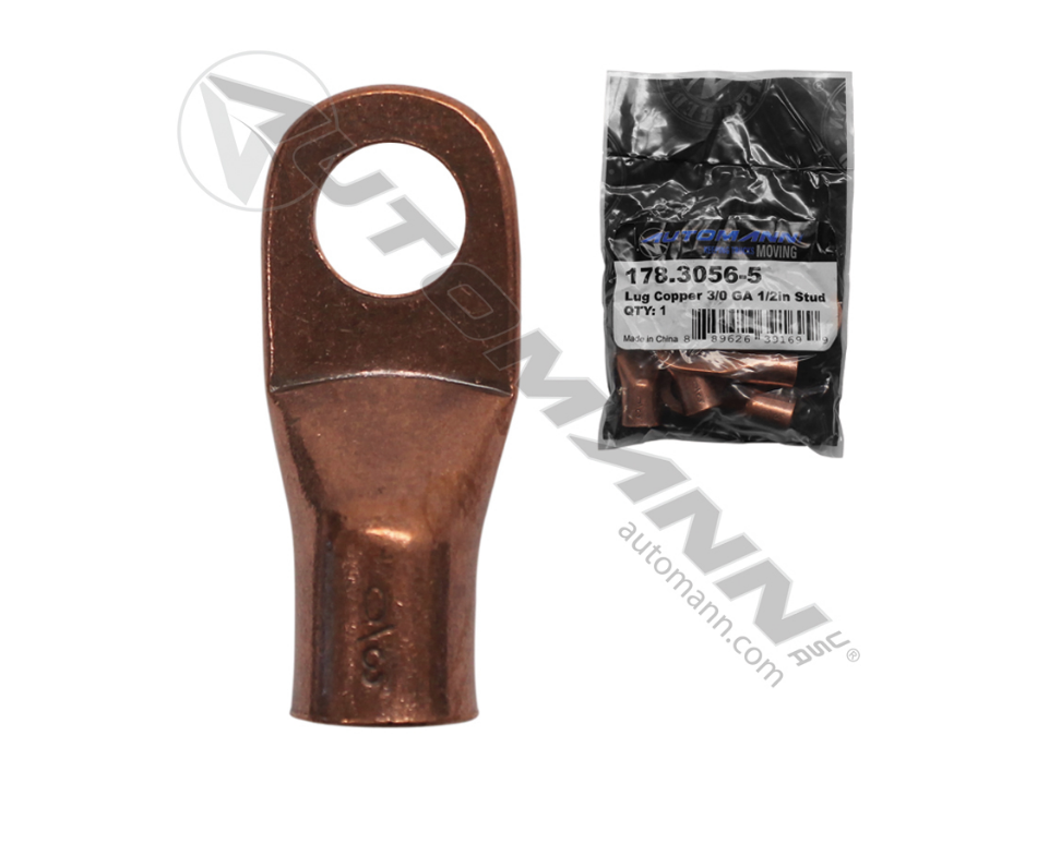 178.3056-5 - Lug Copper 3/0 GA 1/2in Stud - 5pk ( 5012-3/08, 056041)