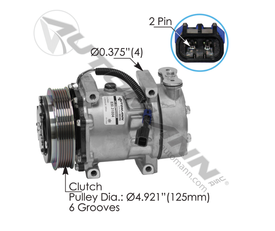 830.31004 - Air Conditioning Compressor 7H15 Type (5362, 03-1401, F69-6001-122, 4039)