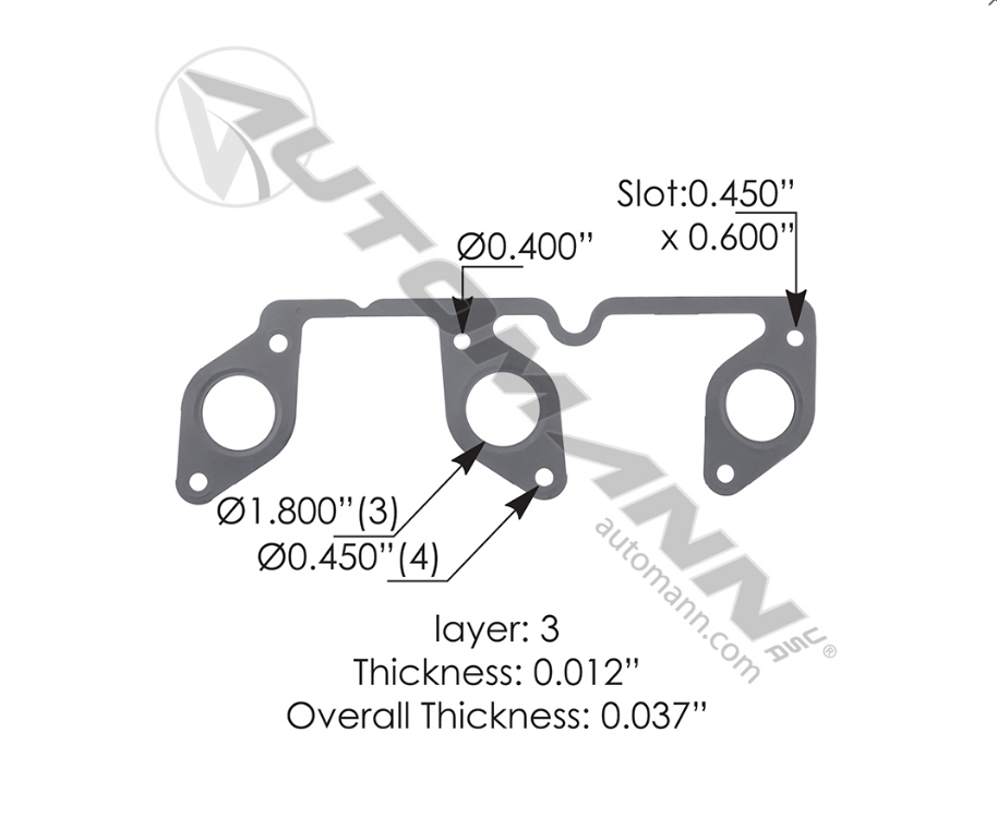 840.UM230180EL - Exhaust Manifold Gasket Detroit DD13 (906.780, A4711420180, DDEA4711420210)