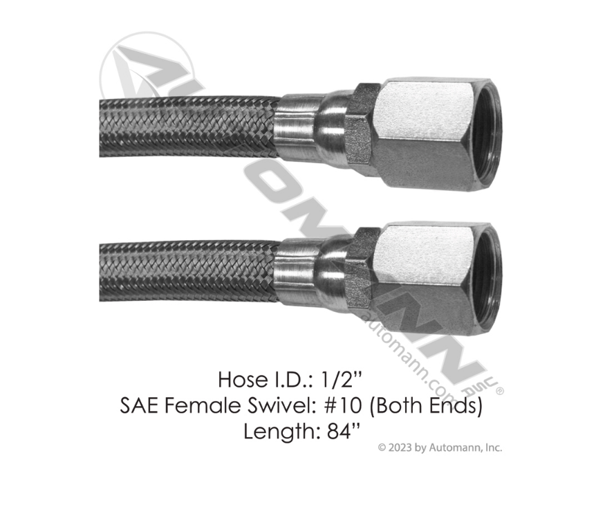 177.10184 - Discharge Hose 2 Fem SAE Swivel 84in (19DSW384, 142584, 462284)