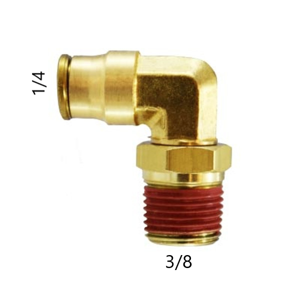 RP1002-P8-M12 - DOT 90° Push In (P1/4 x M3/8) Swival