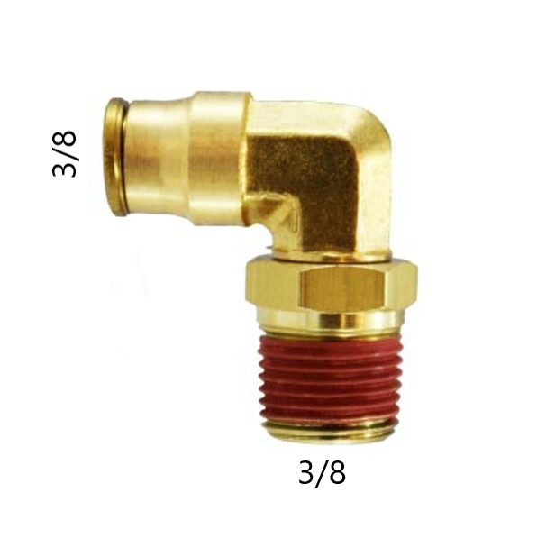 RP1002-P12-M12 - DOT 90° Push In (P3/8 x M3/8) Swival