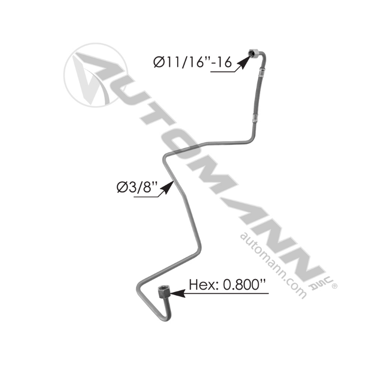 840.T23753 - Turbo Oil Supply Pipe Detroit 14L( 23530753)