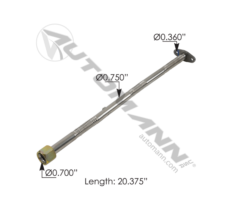 840.T23514 - Turbo Oil Drain Line Detroit Series 60, Length 20.375" (23518514)