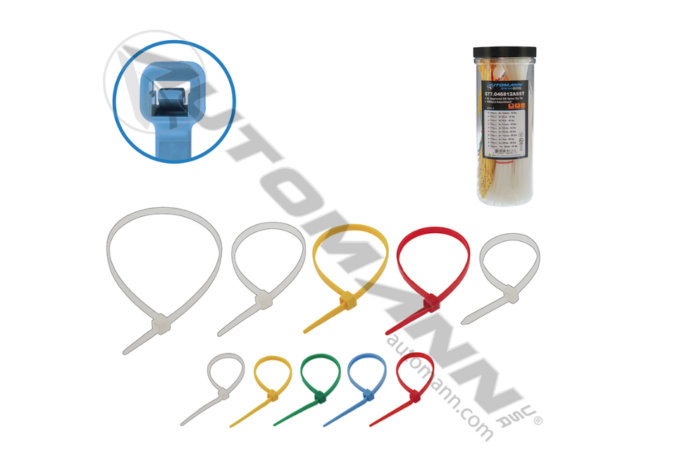 577.046812ASST - Nylon Zip Tie Assortment 1000pcs