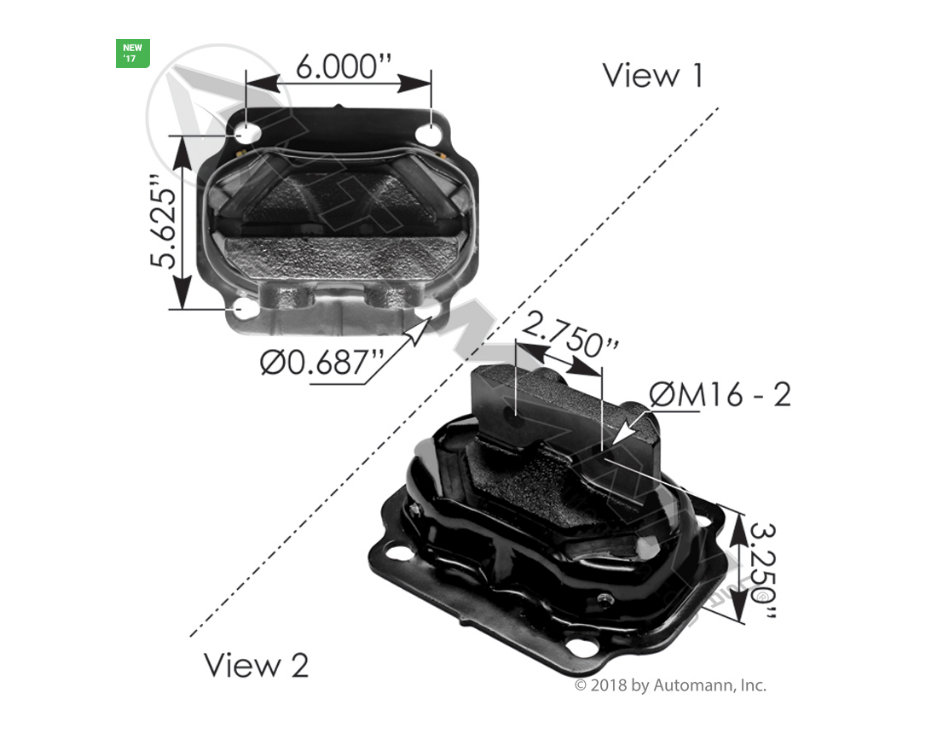 M17495 - Motor Mount Rear Kenworth. Ref. # 11681TBG