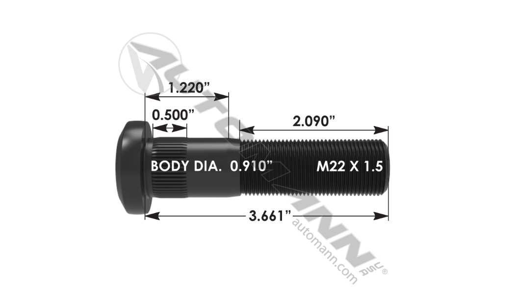201.6222 - Wheel Stud (Ref. # E-10222, R0010222)