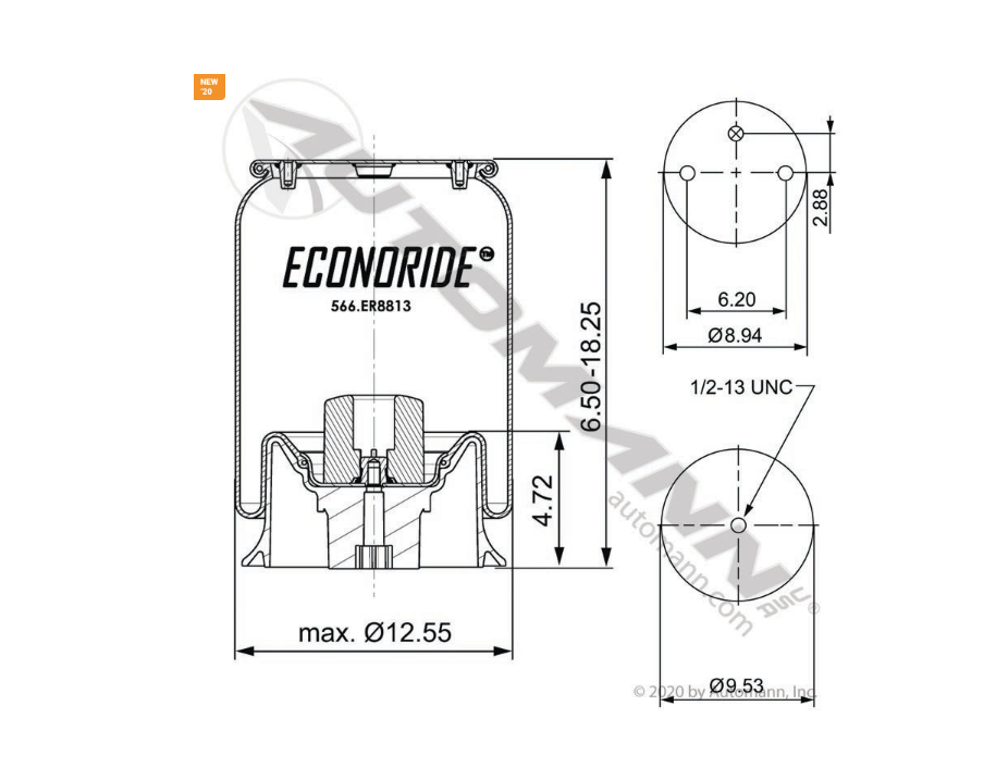 566.ER8813 - Econoride Air Spring Rolling Lobe (Ref. # 8813, 65990, AB1DK23I-8813)