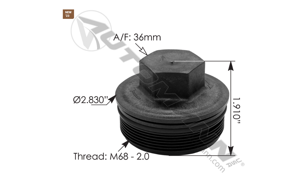572.46608 - Fuel Filter Cap and O-Ring Detroit DD15 (Ref. # A4700921608)