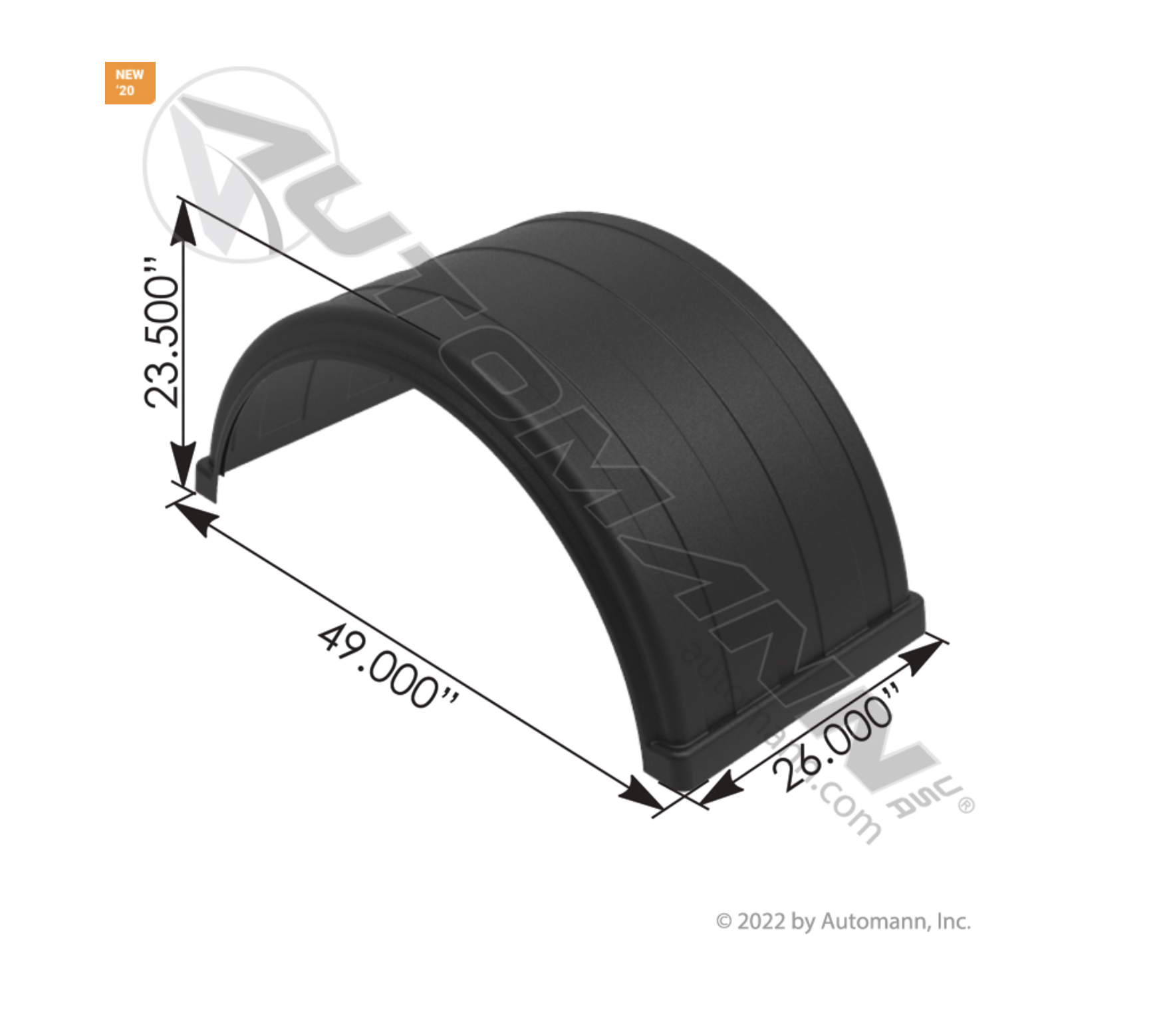 562.9195 Full Fender Round Poly Bare
