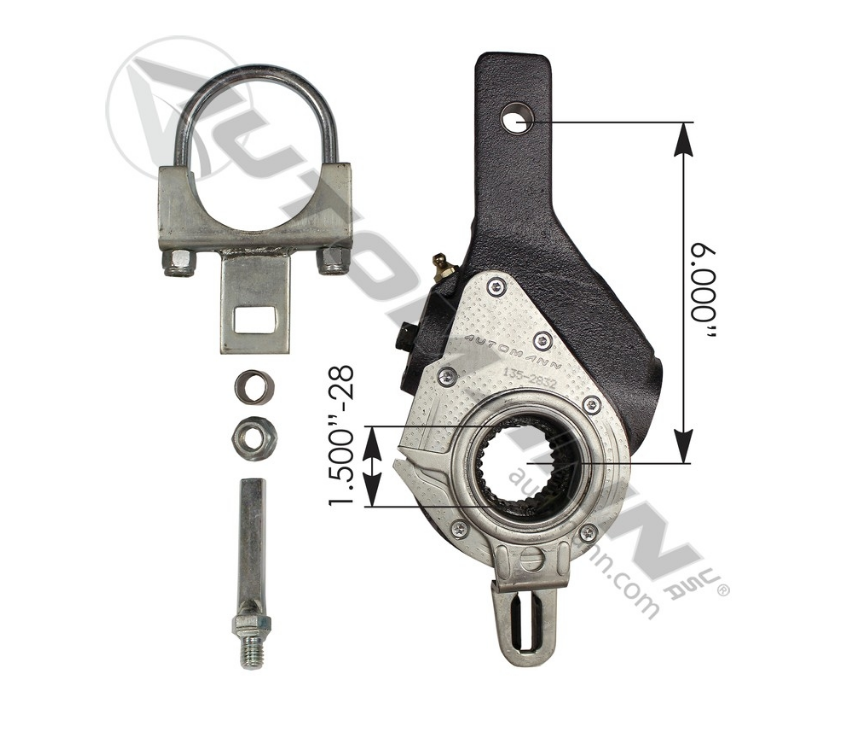 135.2832 - Haldex Type Slack Adjuster 6in. Ref. # 40010144, 40910678, E-6918A, R806016A