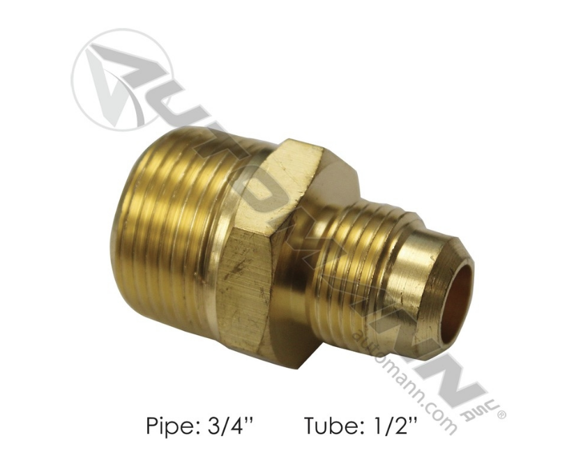 177.8488E - Male Connector 1/2in SAE X 3/4in Pipe, Ref. # 48F812, 488E, S48812