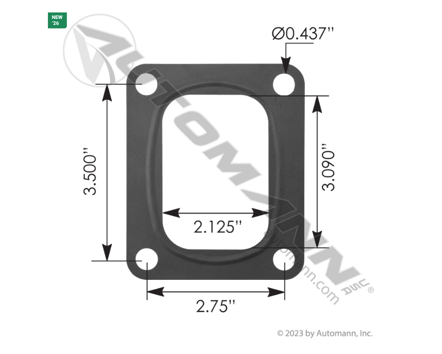 840.TM905041 - Turbo Mounting Gasket Cummins ISX 15.0L, Ref. # 3685535, 3695041