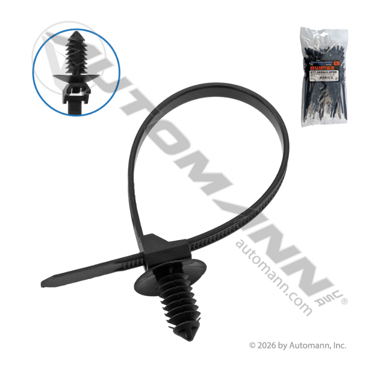 577.0650UV-DPME - Nylon Zip Ties Dome Push Mount End Black, Ref. # 83-6048