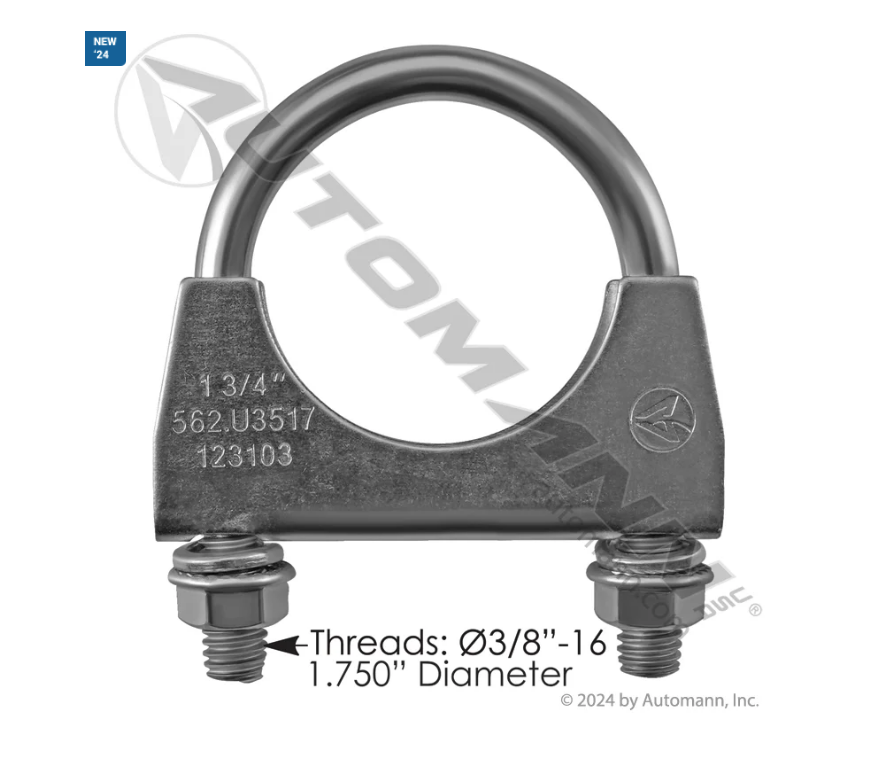 562.U3517 - Round U-Bolt Saddle Clamp 1.75in Steel