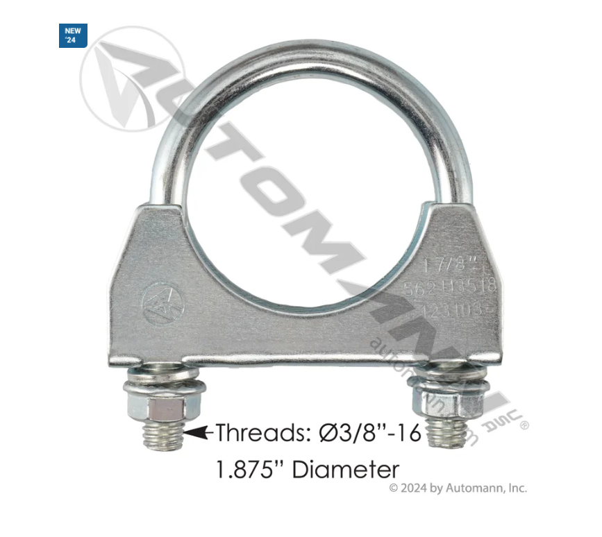 562.U3518 - Round U-Bolt Saddle Clamp 1.875in Steel