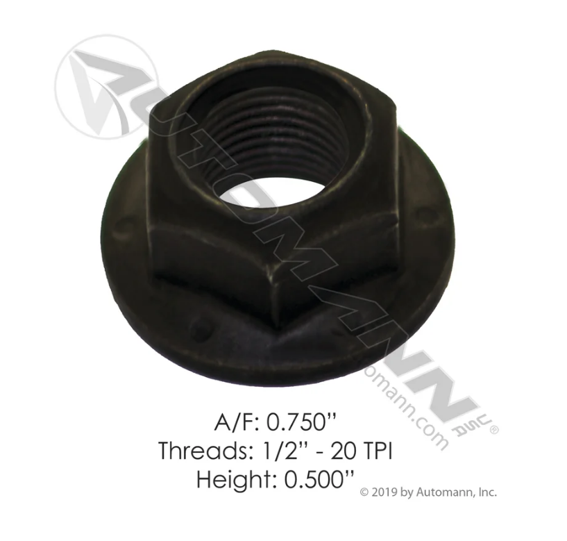 FLN102 - Flanged Lock Nut St 1/2in-20 GR C