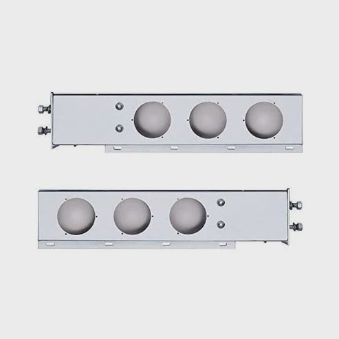 Chrome Spring Loaded Mud Flap Hanger Light Bar With 4" Round Light Cutouts | F247587