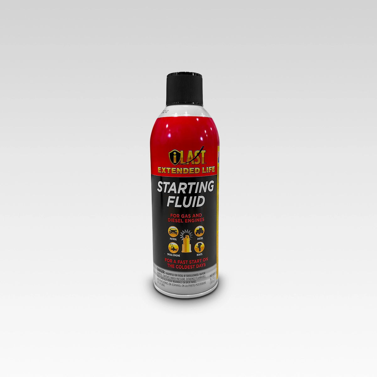 iLast Starting Fluid 20% Ether 10.7 oz aerosol can for cold weather engine starting