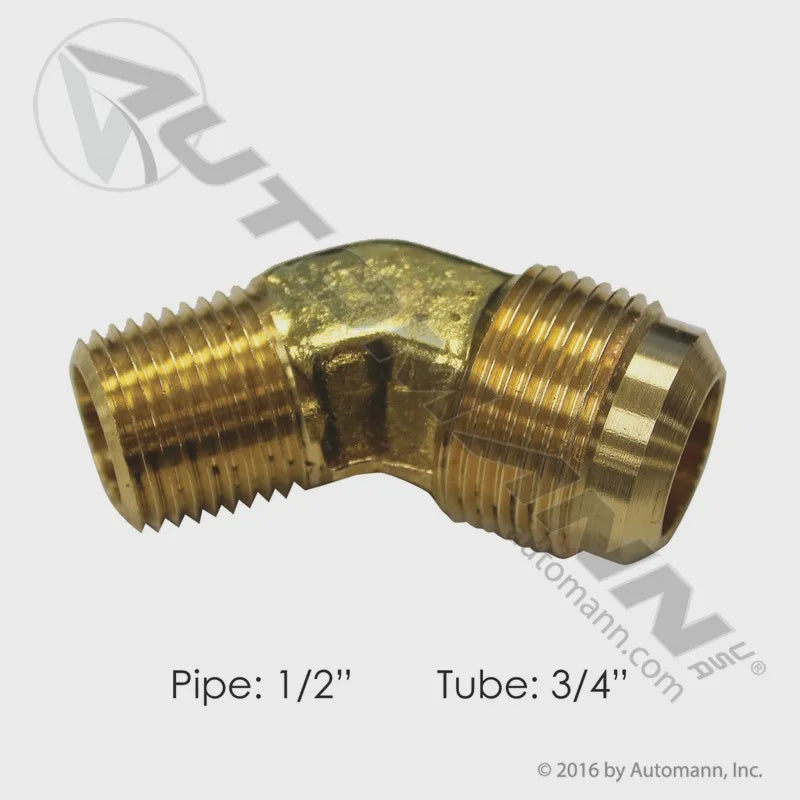 177.85412D - Male Elbow 45 DEG 3/4in SAE X 1/2in Pipe