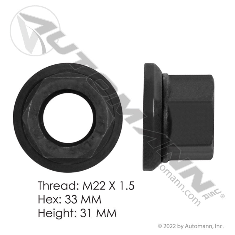 201.3014 - Flanged Cap Nut M22 x 1.5 2-Piece