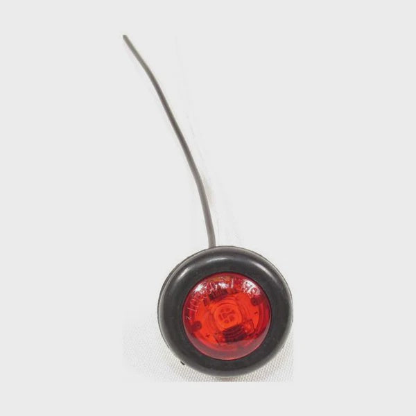 3/4" Red Round Clearance/Marker Flat Led Light With 1 Led And Red Lens