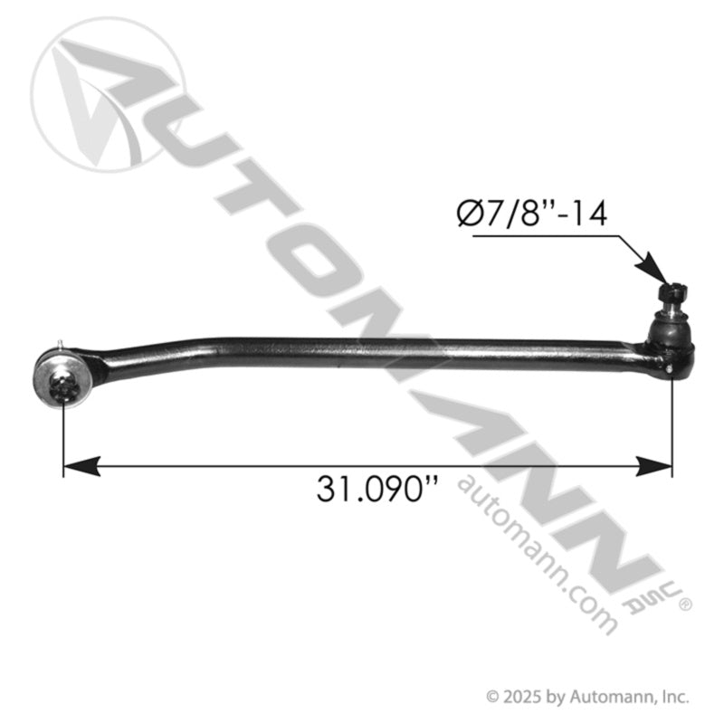 463.DS7584, Drag Link 31.093in C to C Peterbilt, Alternative to (L24VU8445A11)