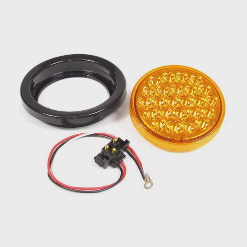 4" Amber Round Tail/Turn Led Light With 24 Leds And Amber Lens | F235163