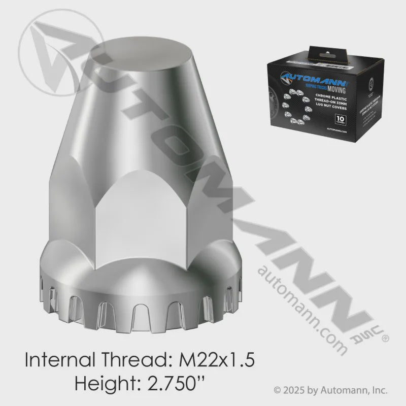 562.A4003TP-BX10 - Chrome Plastic Thread On M22x1.5 10PK