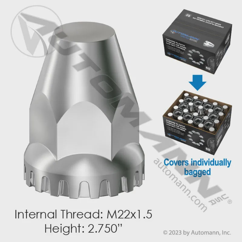 562.A4003TP-BX60 - Chrome Plastic Thread On M22x1.5 60PK