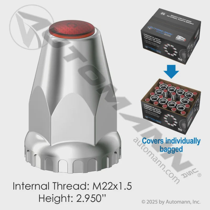 562.A4032R-BX60 - Chrome Plastic Thread On M22x1.5 60PK