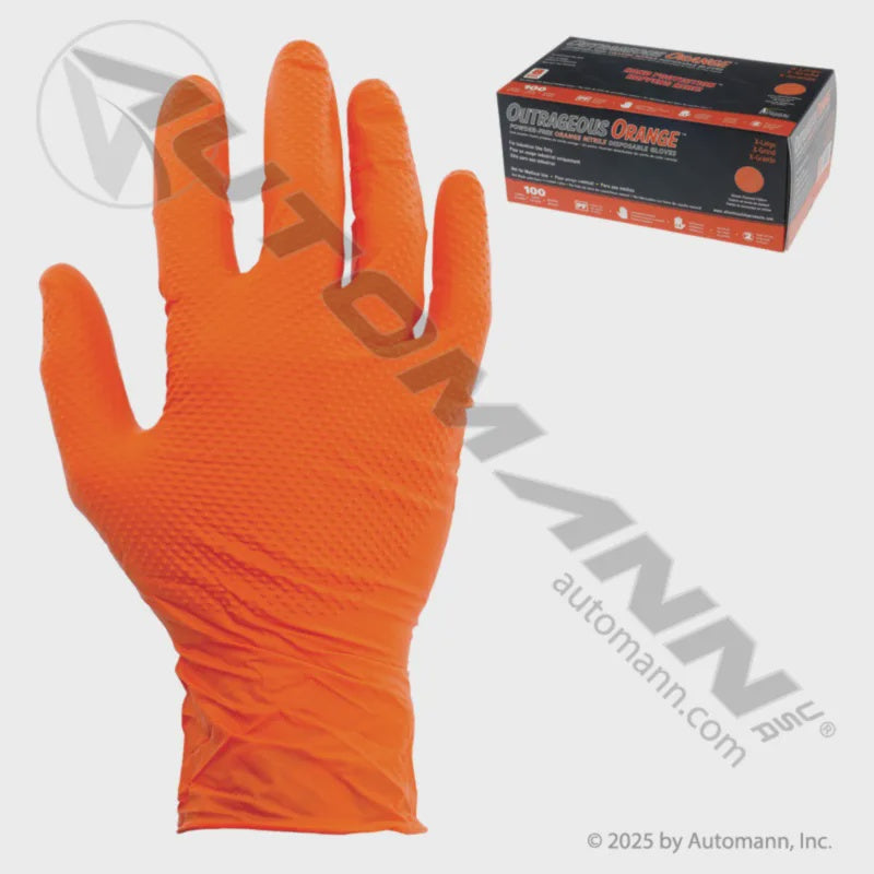 571.GOO-XL - Nitrile Gloves Outrageous Orange X-Large