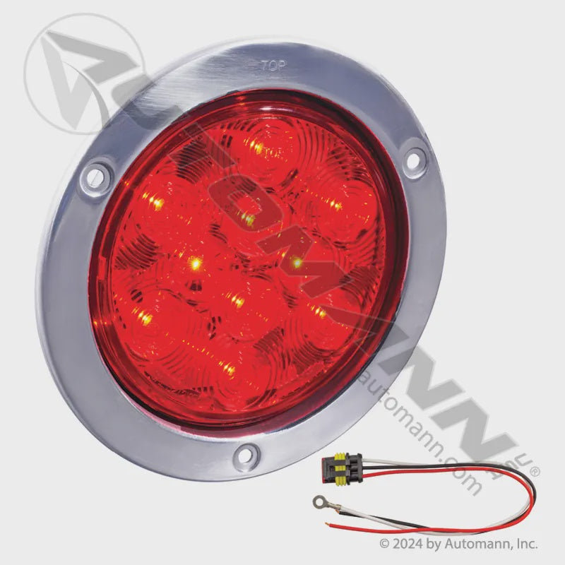 571.LD44R10SS-1K - LED S/T/T Light 4in Red Stainless Flange
