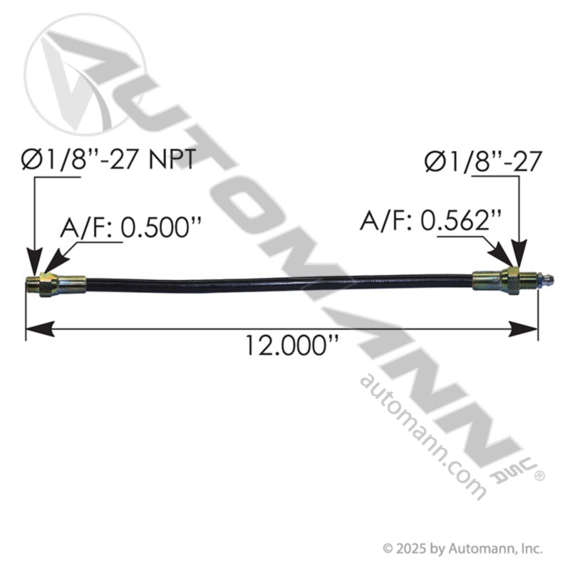 755.GH112 - Grease Hose for Clutch 12in ( CLT0012P)