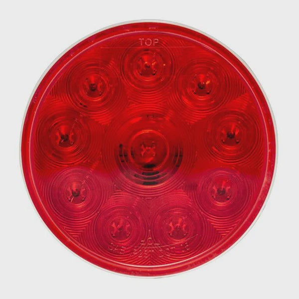 4"Red Round Tail/Stop/Turn Led Light With 10 Leds & Red Lens