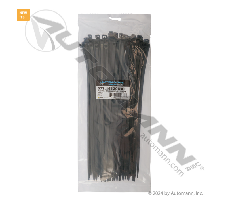 577.14120UV - Nylon Zip Ties 14in Length Black