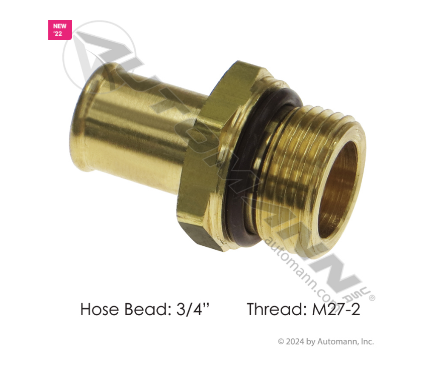 177.88112M27 - Bead Fitting 3/4in Hose X M27x2.0