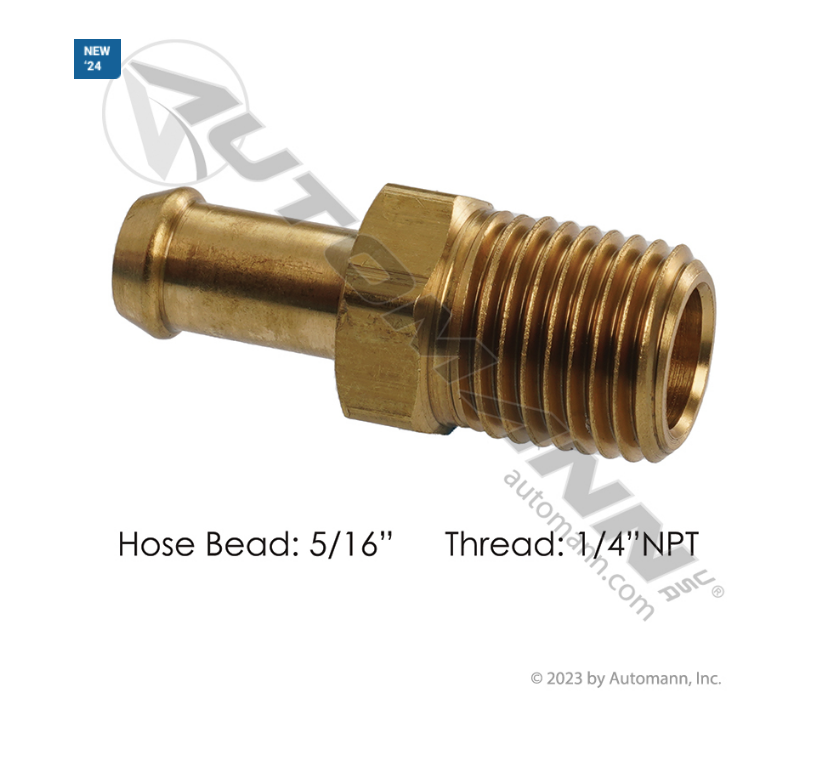 177.8815B - Bead Fitting 5/16in Hose x 1/4in Pipe