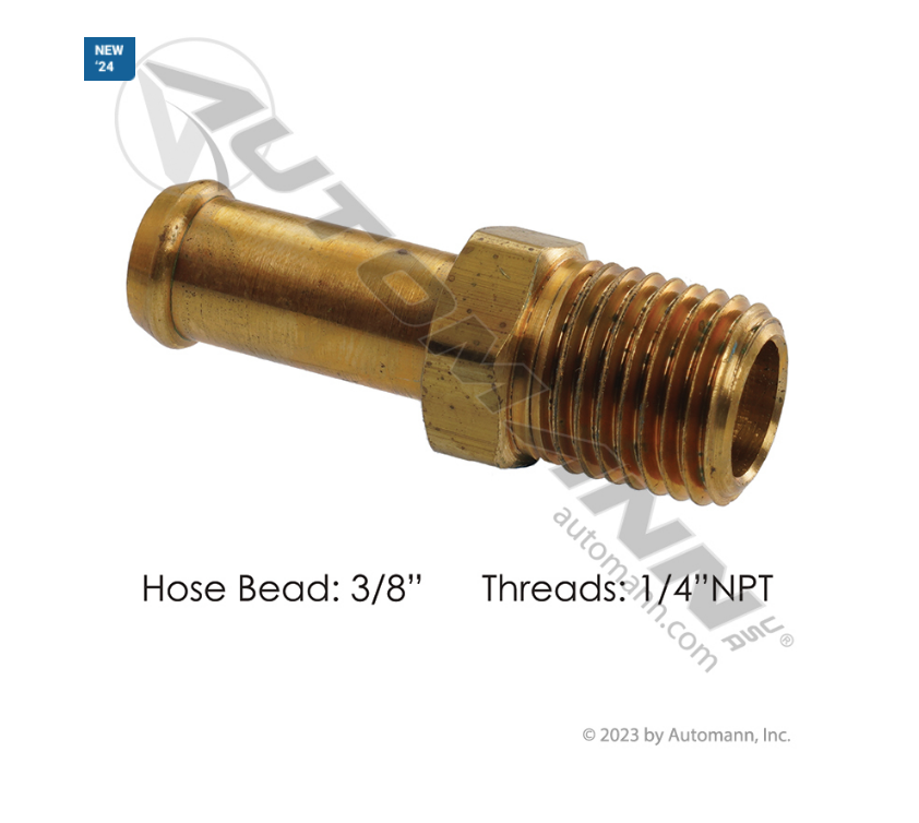 177.8816B - Bead Fitting 3/8in Hose x 1/4in Pipe