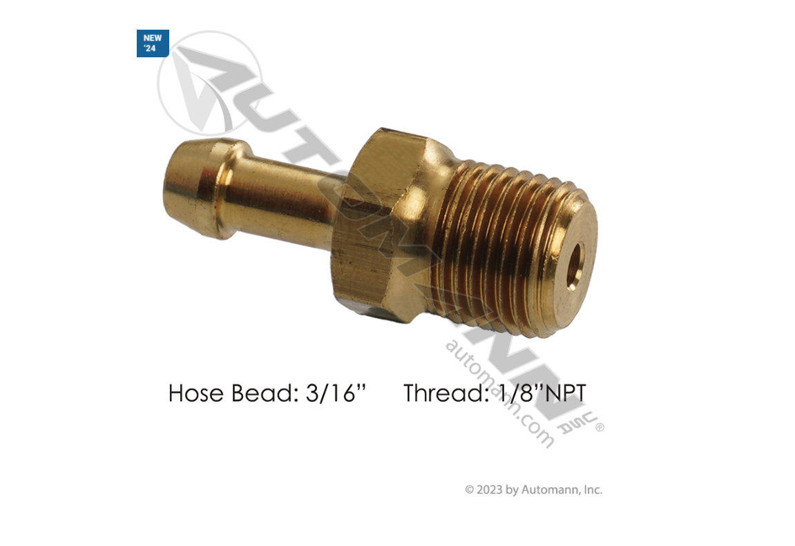 177.8813A - Bead Fitting 3/16in Hose x 1/8in Pipe