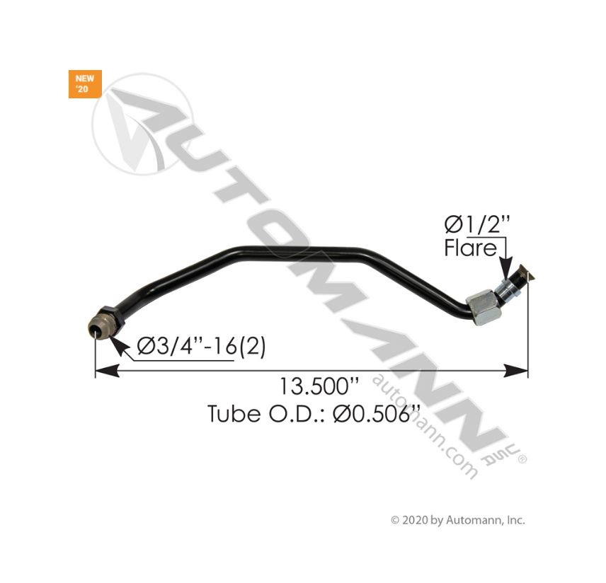 572.46714 - Oil Cooler Supply Tube Freightliner