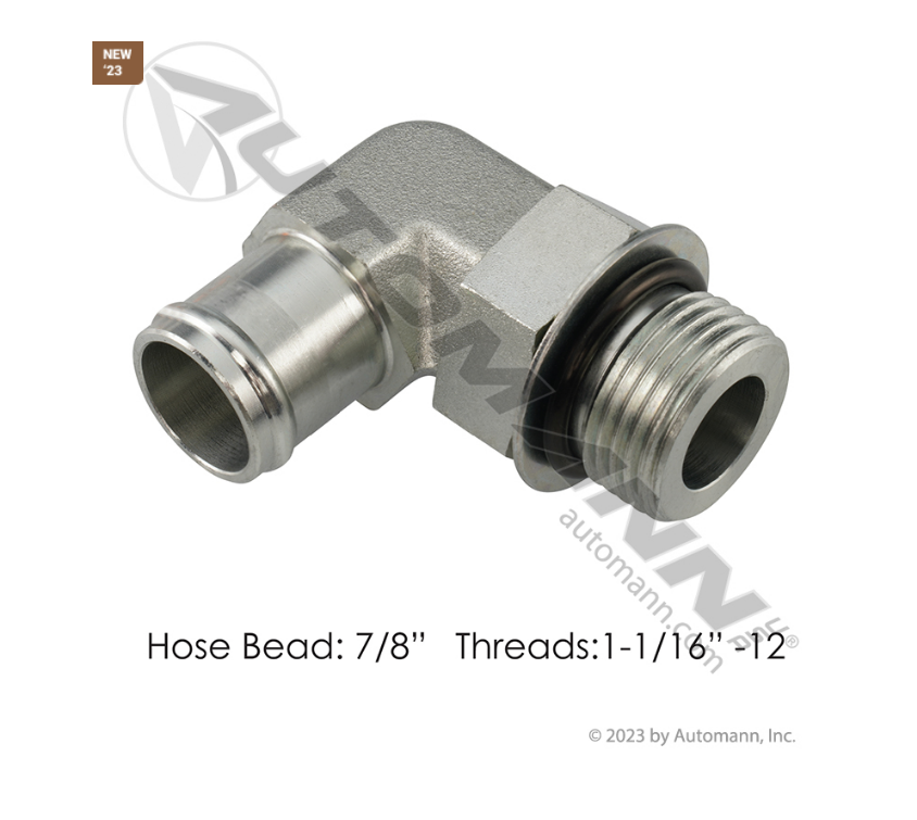 177.88314B12 - Bead Fitting 7/8in Hose X 12 O-Ring Boss