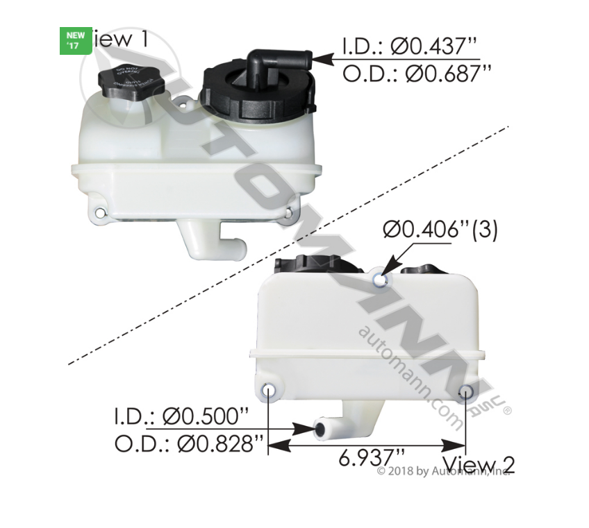 575.1076 - Power Steering Reservoir Freightliner